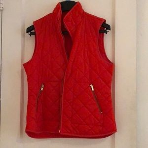 Old Navy Red Orange Quilted Vest